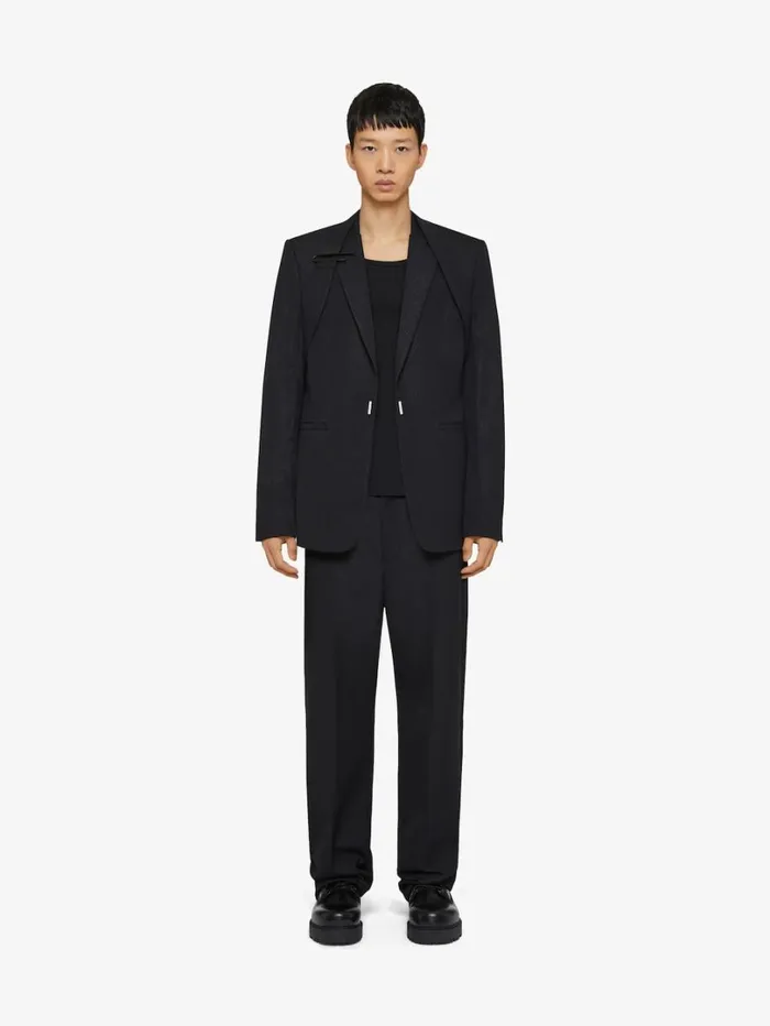 Givenchy Slim Fit Jacket In Wool And Lurex With ULock Harness Black Men Coats and Jackets Givenchy Slim Fit Jacket In Wool And Lurex With ULock Harness Black Men Coats and Jackets