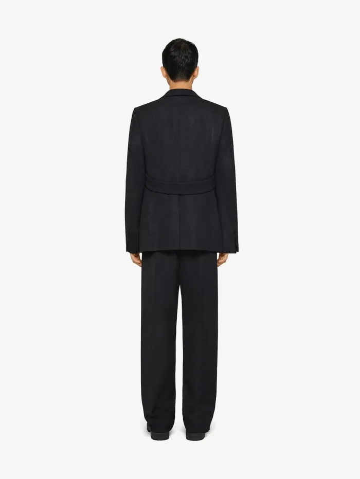 Givenchy Slim Fit Jacket In Wool And Lurex With ULock Harness Black Men Coats and Jackets