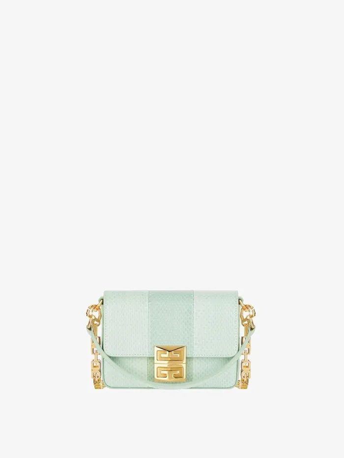 Givenchy Small 4G Bag In Ayers With Chain Celadon Women Crossbody Bags
