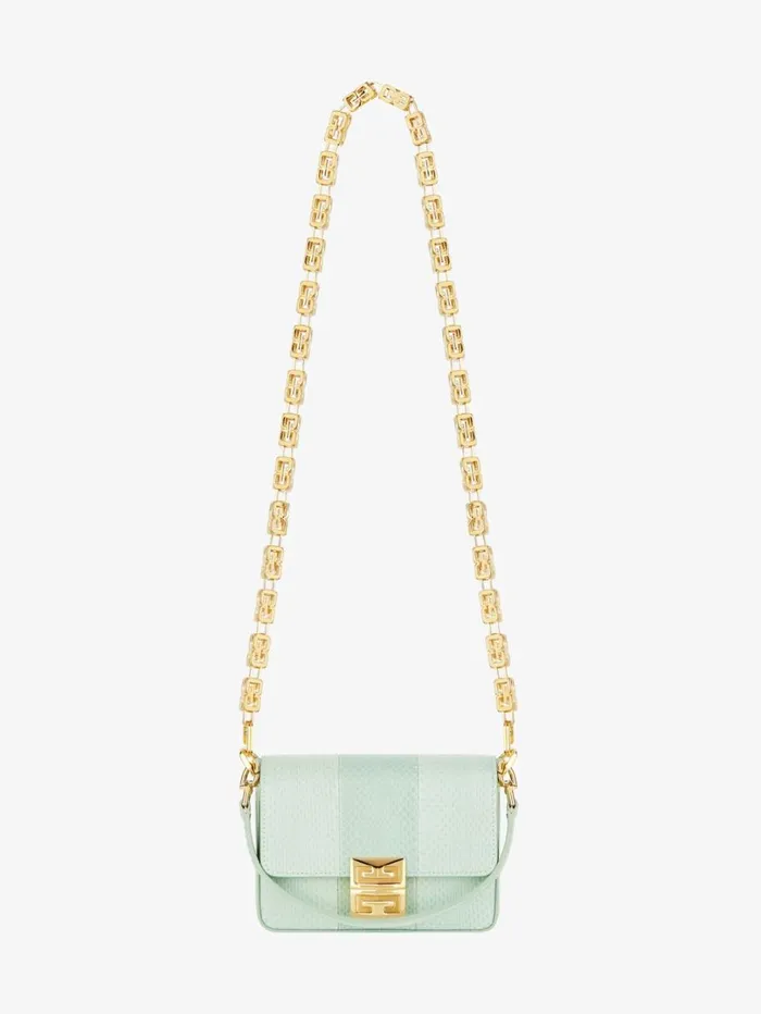 Givenchy Small 4G Bag In Ayers With Chain Celadon Women Crossbody Bags Givenchy Small 4G Bag In Ayers With Chain Celadon Women Crossbody Bags