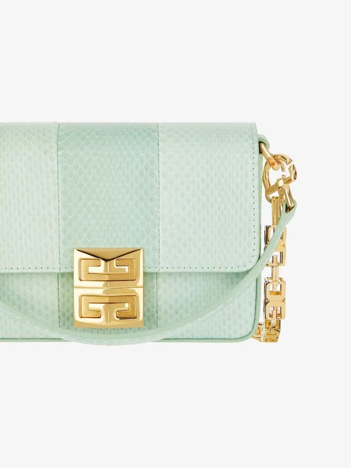 Givenchy Small 4G Bag In Ayers With Chain Celadon Women Crossbody Bags Givenchy Small 4G Bag In Ayers With Chain Celadon Women Crossbody Bags