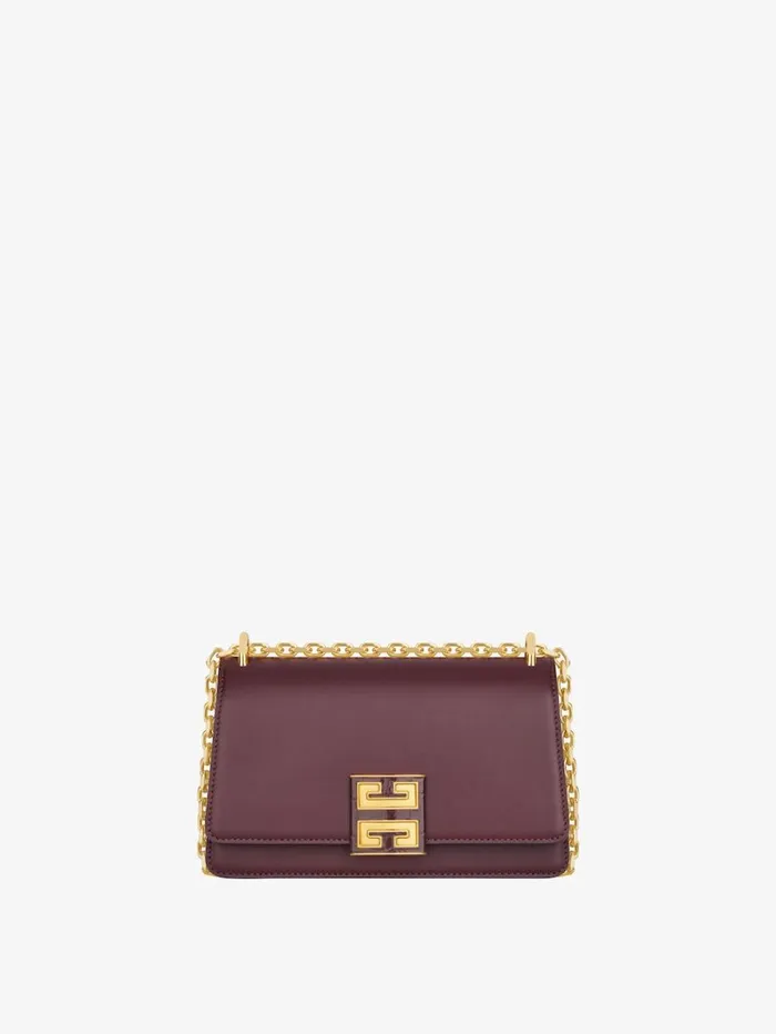 Givenchy Small 4G Bag In Leather With Chain Oxblood Red Women Crossbody Bags