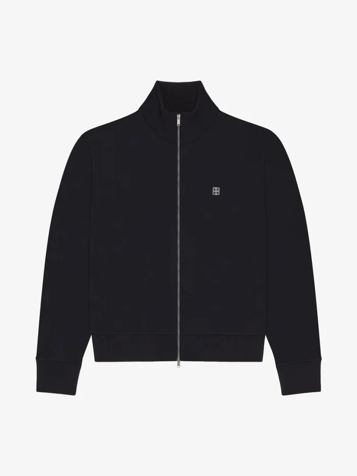 Givenchy Tracksuit Jacket In Fleece With 4G Detail Black Men Coats and Jackets