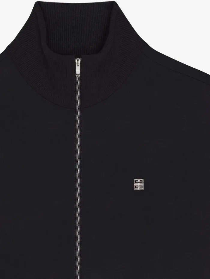Givenchy Tracksuit Jacket In Fleece With 4G Detail Black Men Coats and Jackets