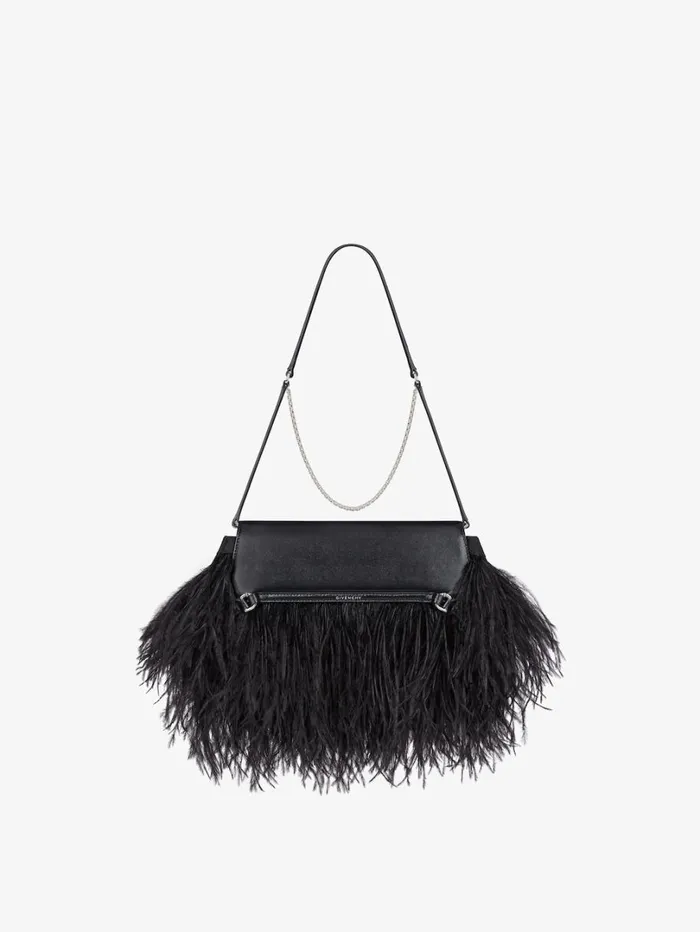 Givenchy Voyou Clutch Bag In Leather And Feathers Black Women Shoulder Bags Givenchy Voyou Clutch Bag In Leather And Feathers Black Women Shoulder Bags