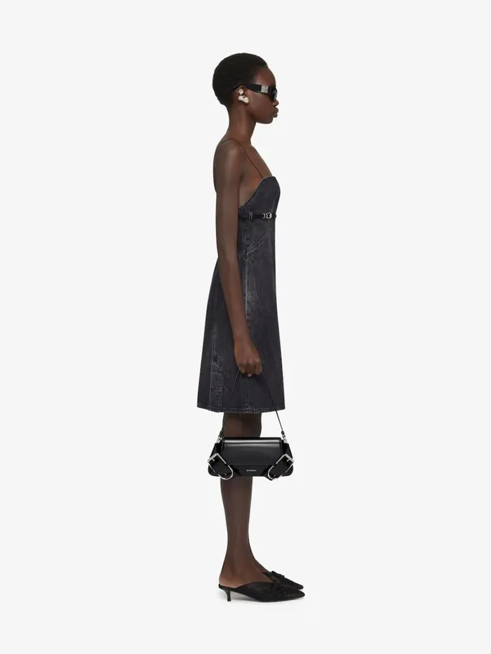 Givenchy Voyou Straps Dress In Denim Black Women Dresses