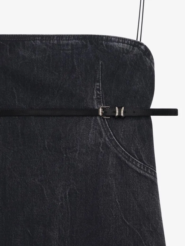 Givenchy Voyou Straps Dress In Denim Black Women Dresses