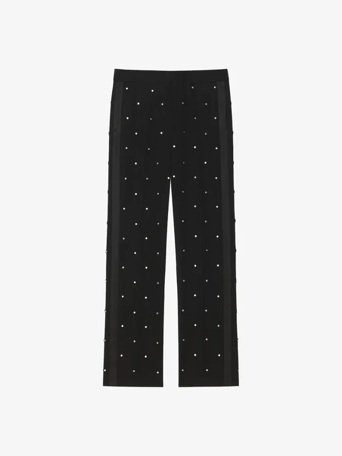 Givenchy Wide Pants In Wool With Piping And Studs Black Men Pants and Shorts
