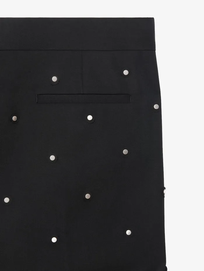 Givenchy Wide Pants In Wool With Piping And Studs Black Men Pants and Shorts