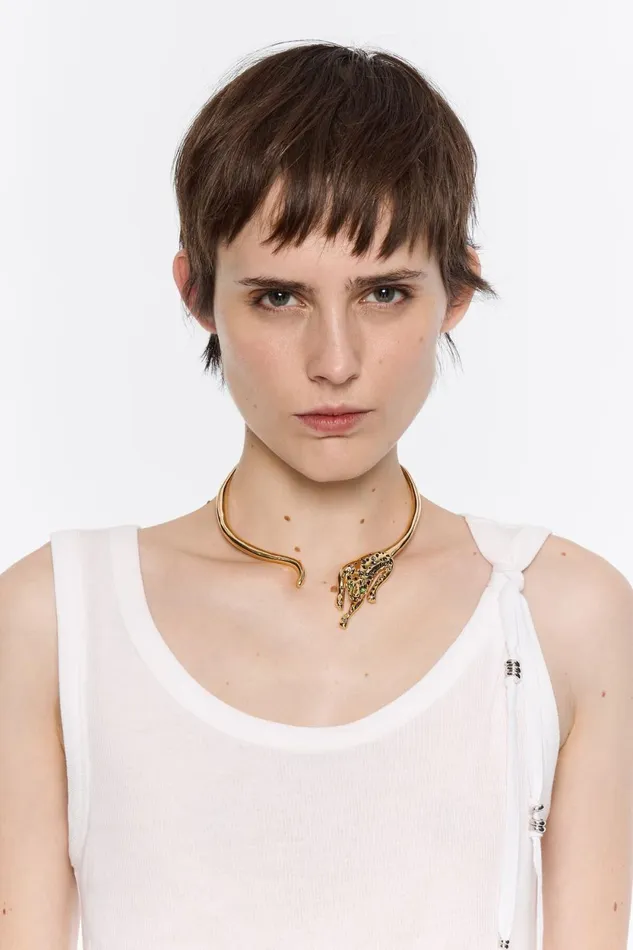 Gold And Black Choker Green Women Bimba Y Lola Necklaces Gold And Black Choker Green Women Bimba Y Lola Necklaces