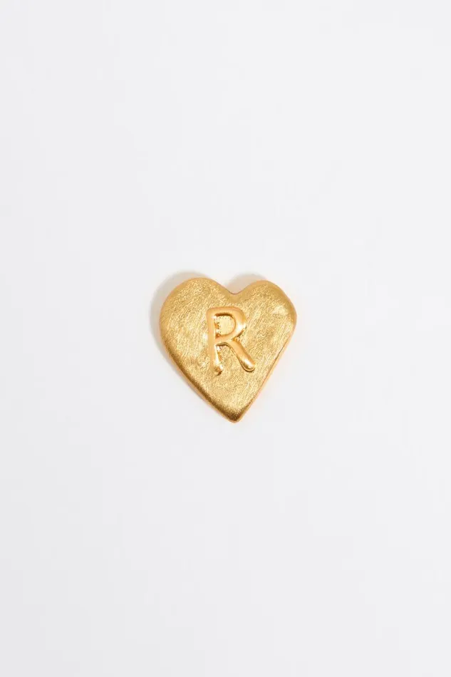 Gold Heart Letter R Earrings Gold Women Bimba Y Lola Alphabet Gold Heart Letter R Earrings Gold Women Bimba Y Lola Alphabet