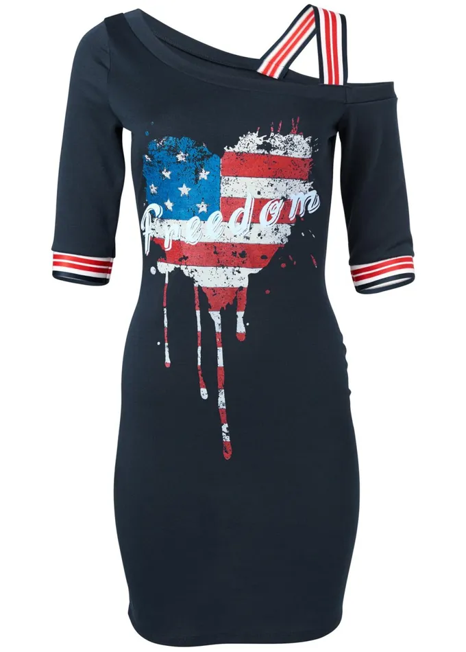 GRAPHIC LOUNGE DRESS Blue Multi Women VENUS Short Dresses