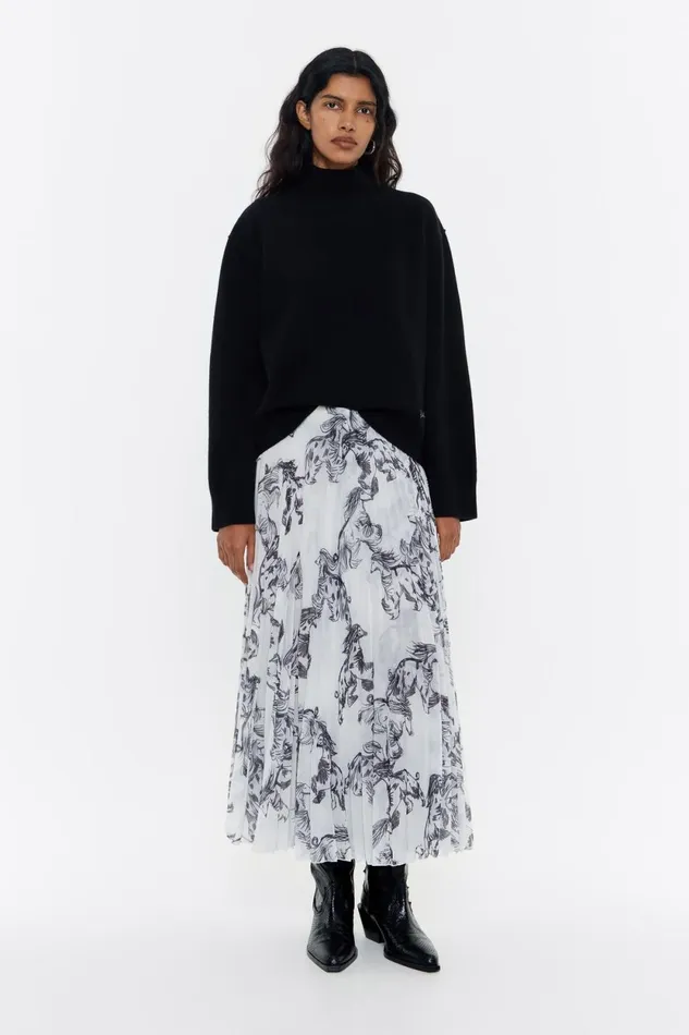 Grey Greyhound Pleated Midi Skirt Galgo Big Grey Women Bimba Y Lola Total Look Grey Greyhound Pleated Midi Skirt Galgo Big Grey Women Bimba Y Lola Total Look