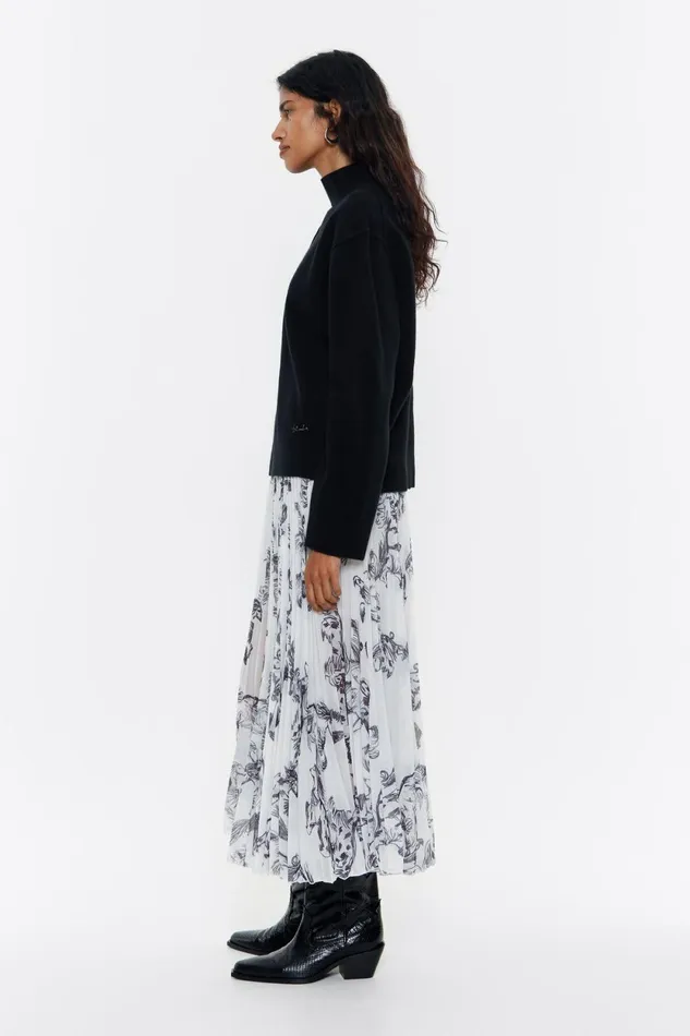 Grey Greyhound Pleated Midi Skirt Galgo Big Grey Women Bimba Y Lola Total Look Grey Greyhound Pleated Midi Skirt Galgo Big Grey Women Bimba Y Lola Total Look
