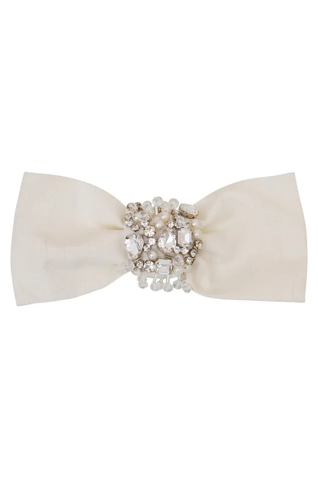 Hair Accessories WomenKids LoveShackFancy Luddington Crystal Barrette Cream