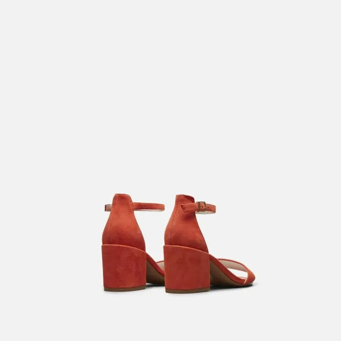 Hannon Block Heel Suede Sandal Persimmon Women Kenneth Cole Heels