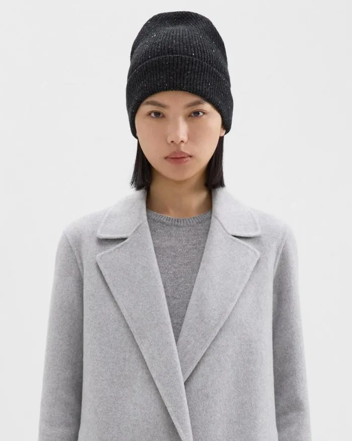 Hats Gloves Scarves Women Theory Beanie In Donegal WoolCashmere Charcoal Multi Hats Gloves Scarves Women Theory Beanie In Donegal WoolCashmere Charcoal Multi