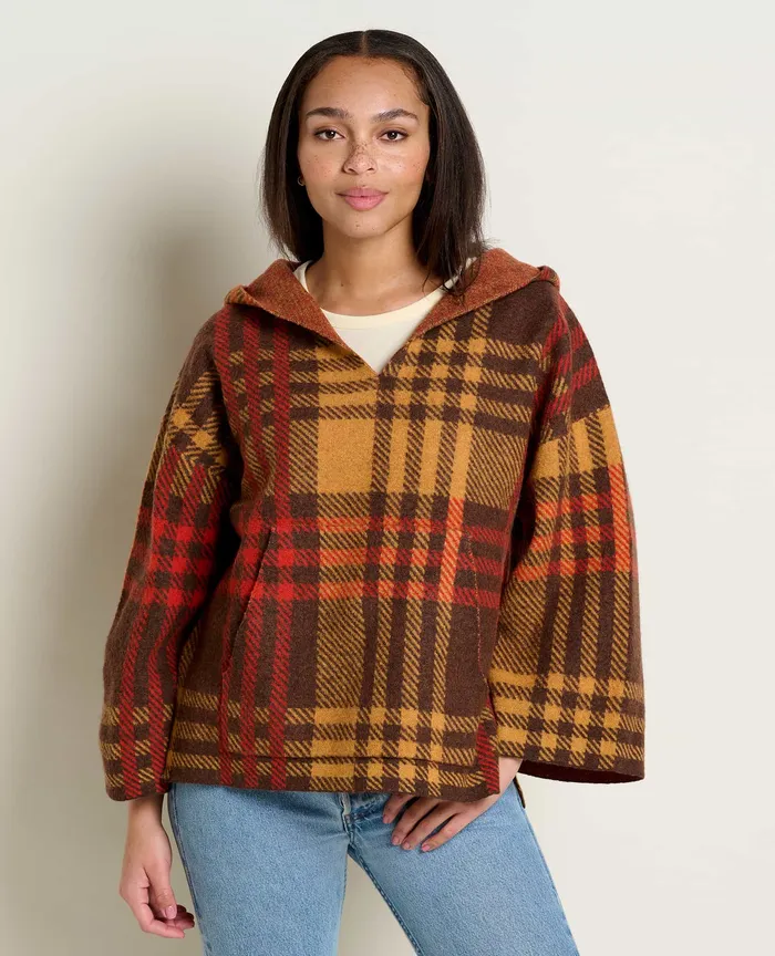 Heartfelt Poncho Dark Roast Plaid Sweaters ToadandCo Women8217s