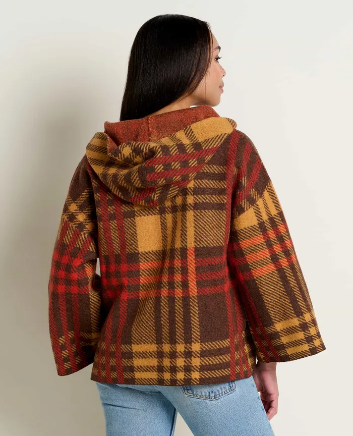Heartfelt Poncho Dark Roast Plaid Sweaters ToadandCo Women8217s