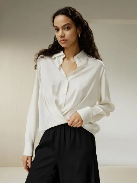Hem Pleated Silk Blouse Women Blouses Lilysilk Shirts