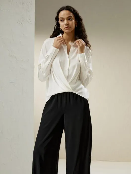 Hem Pleated Silk Blouse Women Blouses Lilysilk Shirts