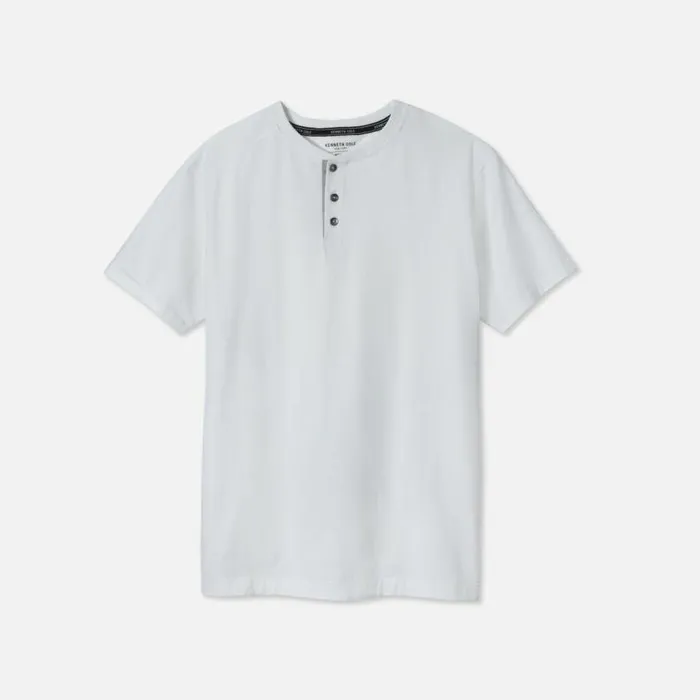 Henley Pocket Tee In White White Men Kenneth Cole TShirts Polos