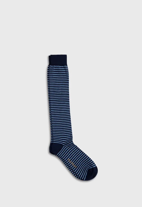 Horizontal Stripe Sock Navy Mens Socks Paulstuart