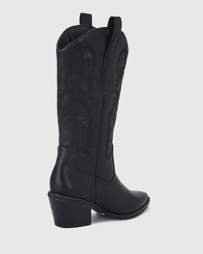 HOWDY BLACK Cowboy Boots NOVO Shoes Women