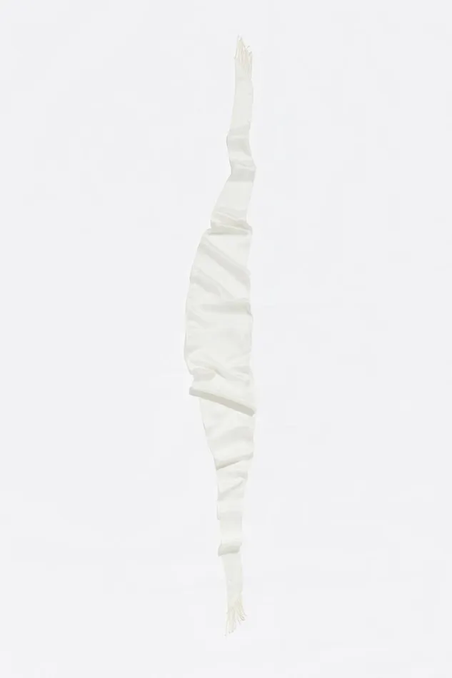 Ivory Silk Fringed Bandana Ivory Women Bimba Y Lola Scarves Ivory Silk Fringed Bandana Ivory Women Bimba Y Lola Scarves