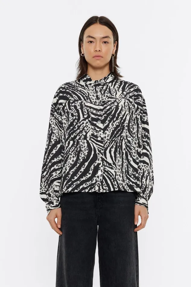 Ivory Zebra Boxy Shirt Zebra Ivory Women Bimba Y Lola Shirts
