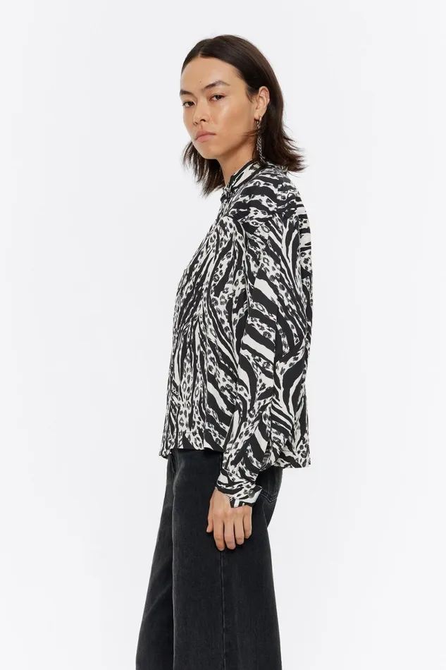 Ivory Zebra Boxy Shirt Zebra Ivory Women Bimba Y Lola Shirts Ivory Zebra Boxy Shirt Zebra Ivory Women Bimba Y Lola Shirts