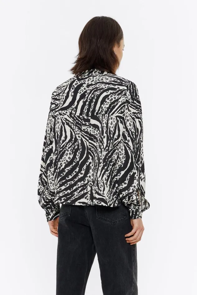 Ivory Zebra Boxy Shirt Zebra Ivory Women Bimba Y Lola Shirts Ivory Zebra Boxy Shirt Zebra Ivory Women Bimba Y Lola Shirts