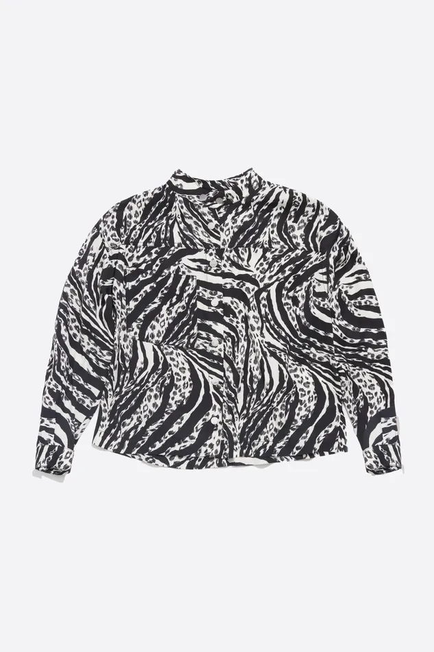 Ivory Zebra Boxy Shirt Zebra Ivory Women Bimba Y Lola Shirts Ivory Zebra Boxy Shirt Zebra Ivory Women Bimba Y Lola Shirts