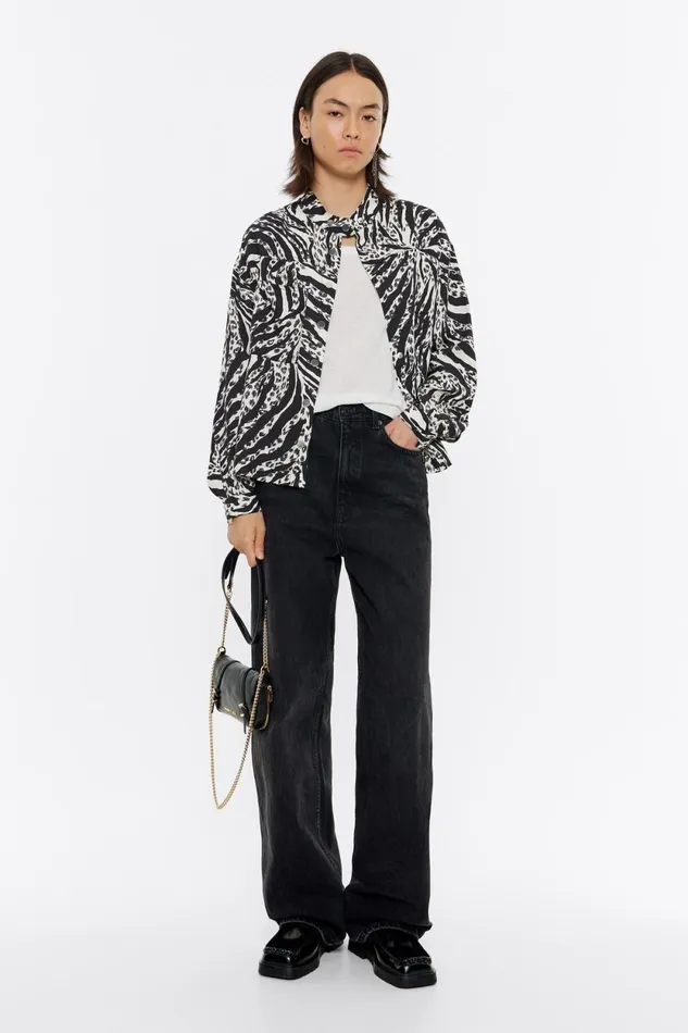 Ivory Zebra Boxy Shirt Zebra Ivory Women Bimba Y Lola Shirts Ivory Zebra Boxy Shirt Zebra Ivory Women Bimba Y Lola Shirts