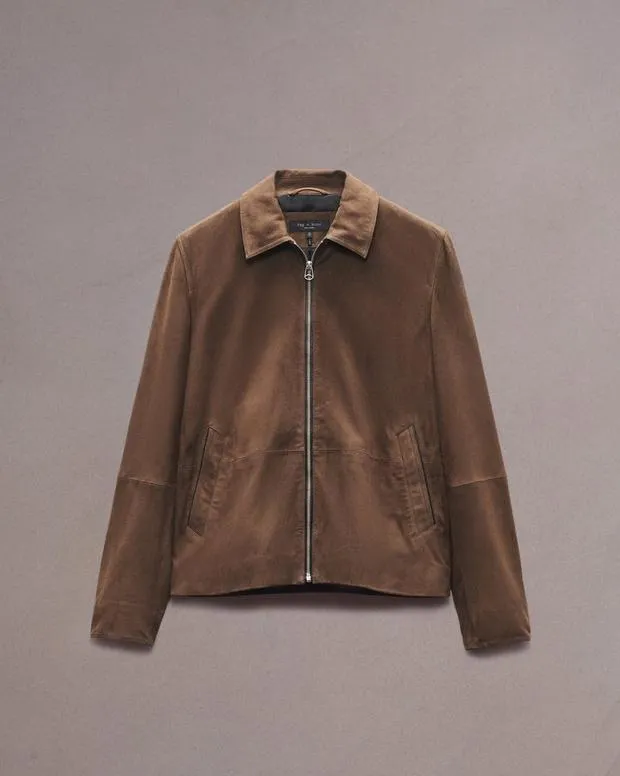 Jackets and Coats Men Rag and Bone Melrose Suede Jacket Dk Brown