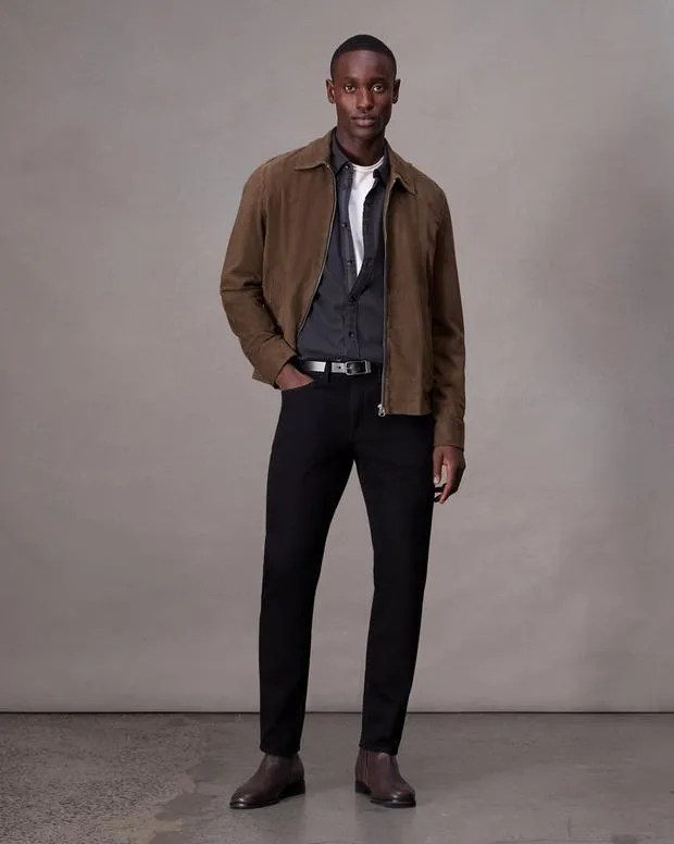 Jackets and Coats Men Rag and Bone Melrose Suede Jacket Dk Brown