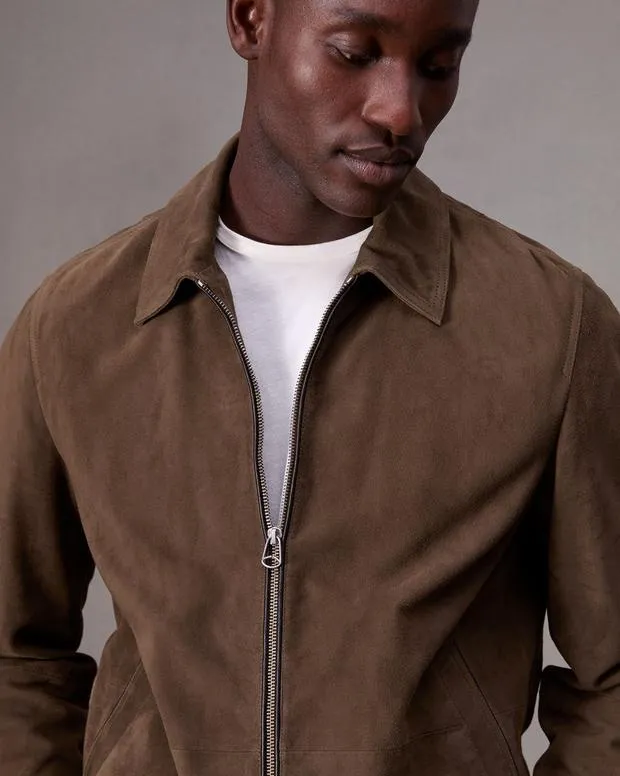 Jackets and Coats Men Rag and Bone Melrose Suede Jacket Dk Brown