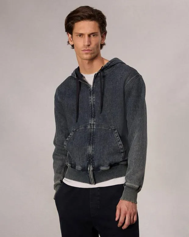 Jackets and Coats Men Rag and Bone Rbstride Denim Zip Hoodie Bradbury