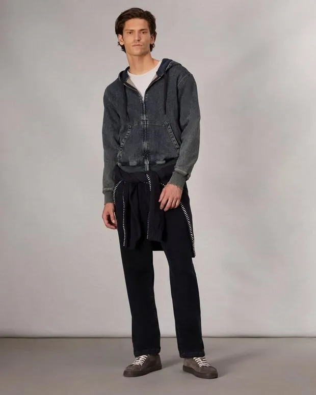 Jackets and Coats Men Rag and Bone Rbstride Denim Zip Hoodie Bradbury
