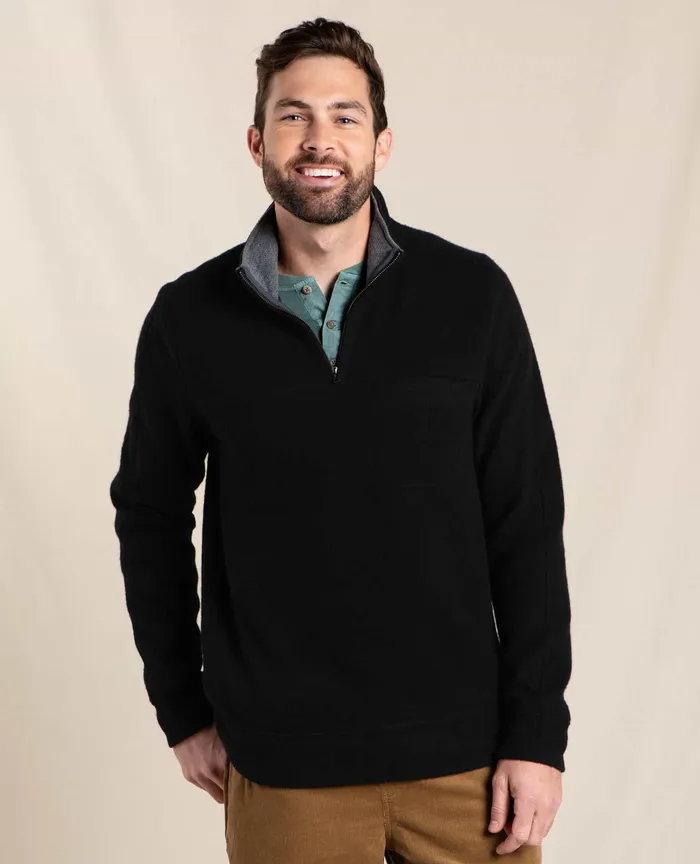 Jackets and Layers Men8217s Kennicott Quarter Zip Sweater Black ToadandCo