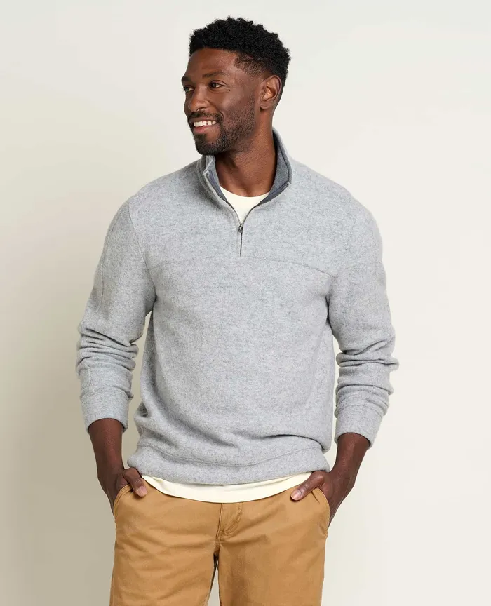 Jackets and Layers ToadandCo Men8217s Kennicott Quarter Zip Sweater Heather Grey