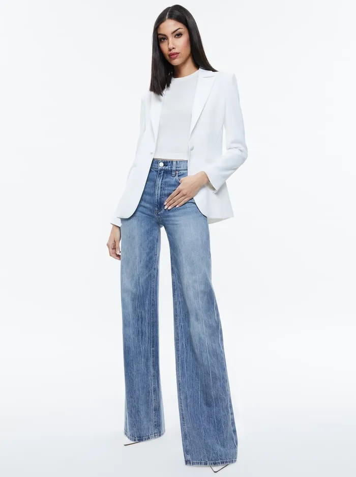 Jackets Coats Women Alice Olivia Blake Fitted Blazer Off White