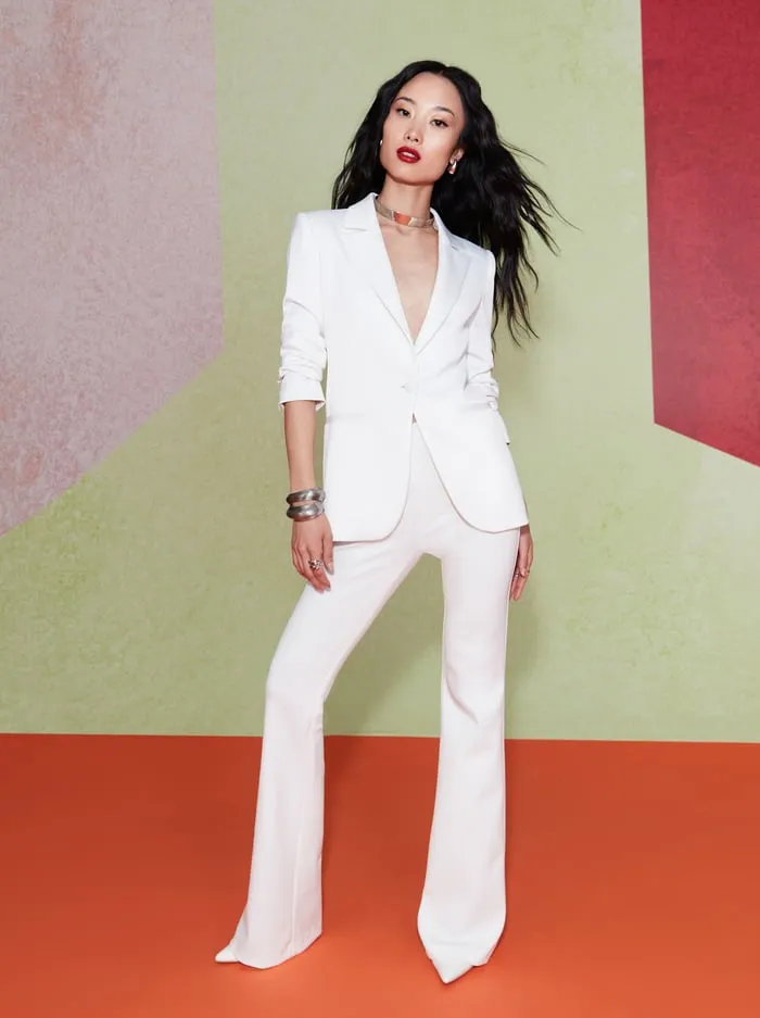 Jackets Coats Women Alice Olivia Blake Fitted Blazer Off White