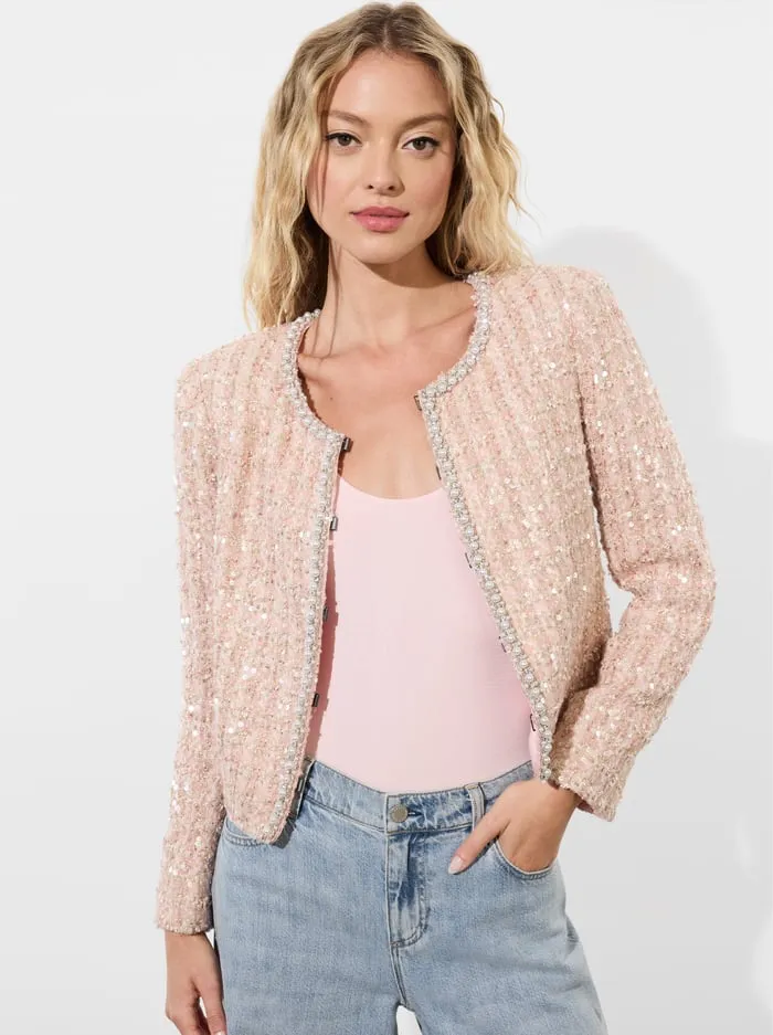 Jackets Coats Women Alice Olivia Kidman Jacket Pearl Blush