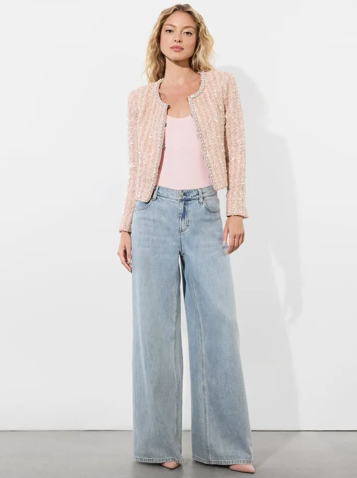 Jackets Coats Women Alice Olivia Kidman Jacket Pearl Blush