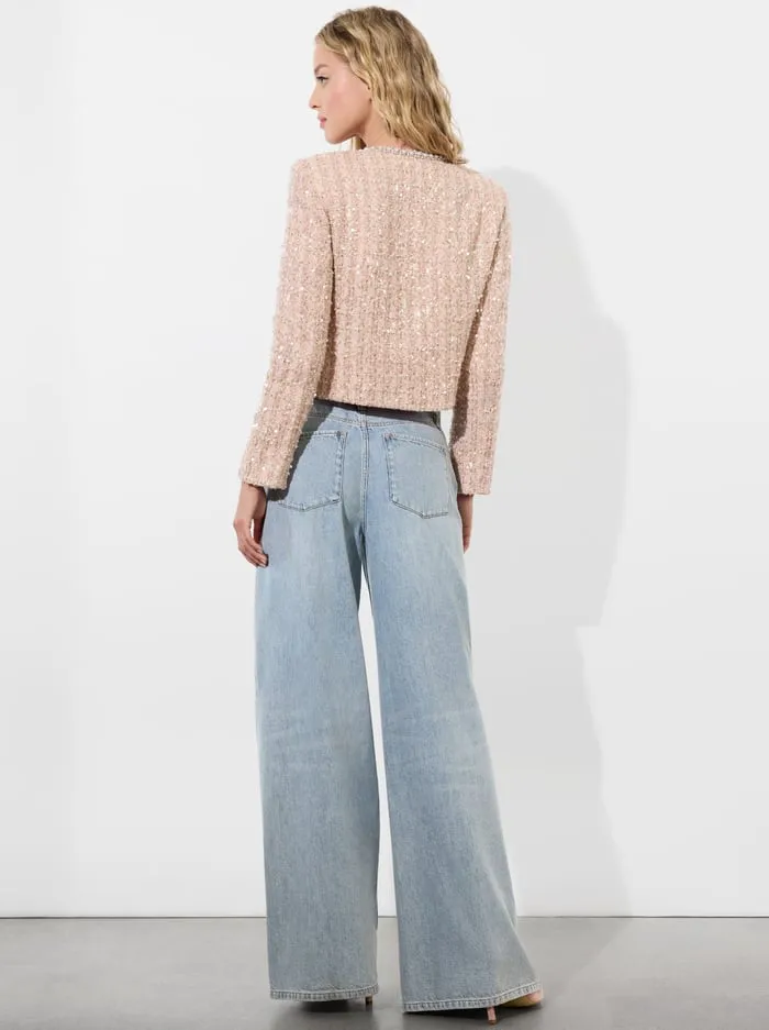 Jackets Coats Women Alice Olivia Kidman Jacket Pearl Blush