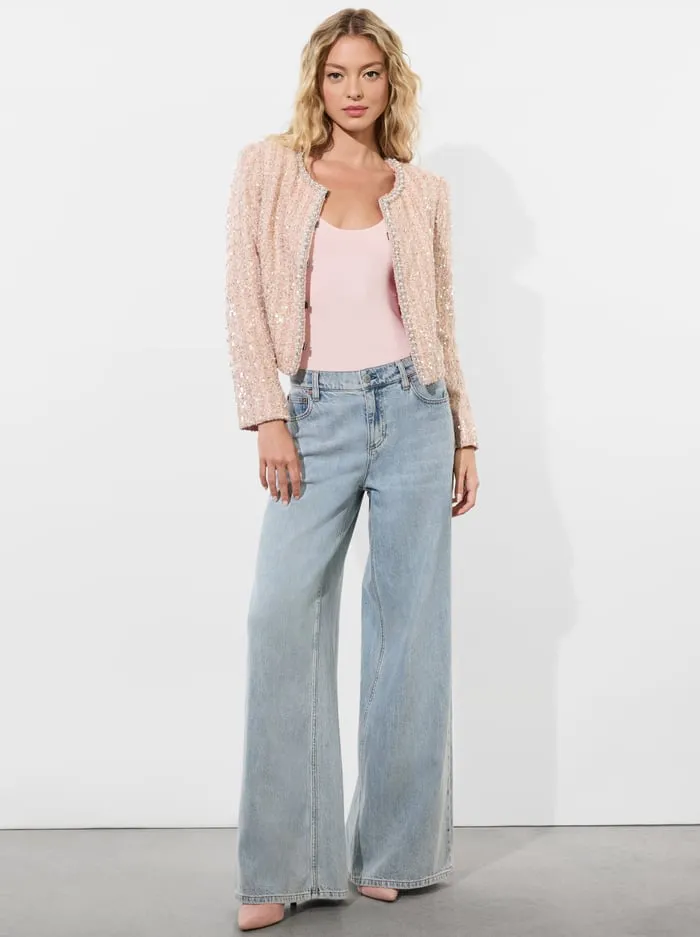 Jackets Coats Women Alice Olivia Kidman Jacket Pearl Blush