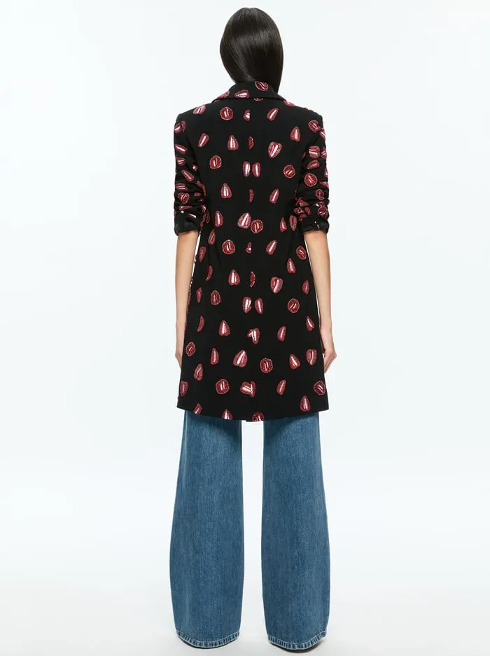 Jackets Coats Women Alice Olivia Tom Wesselmann Bret Long Blazer Lip Sync Black