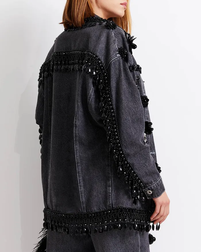 Jackets Women PatBO HANDBEADED DENIM JACKET RUNWAY