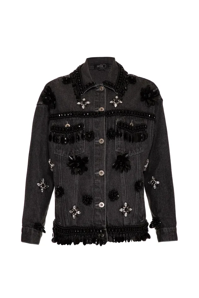 Jackets Women PatBO HANDBEADED DENIM JACKET RUNWAY